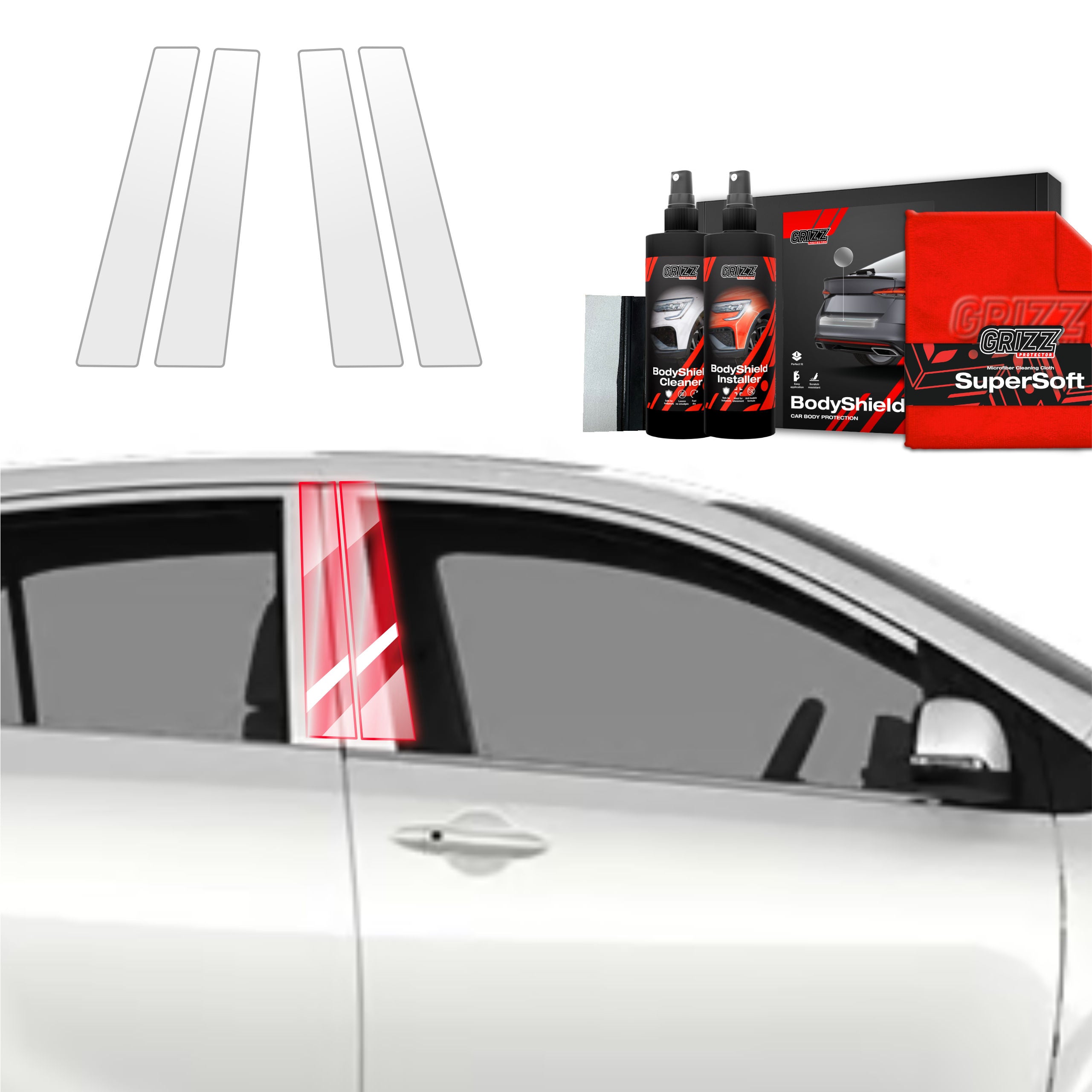 4in1 Schutzfolie Grizz Protector für B-Säule - Kia Picanto (2023-2026)