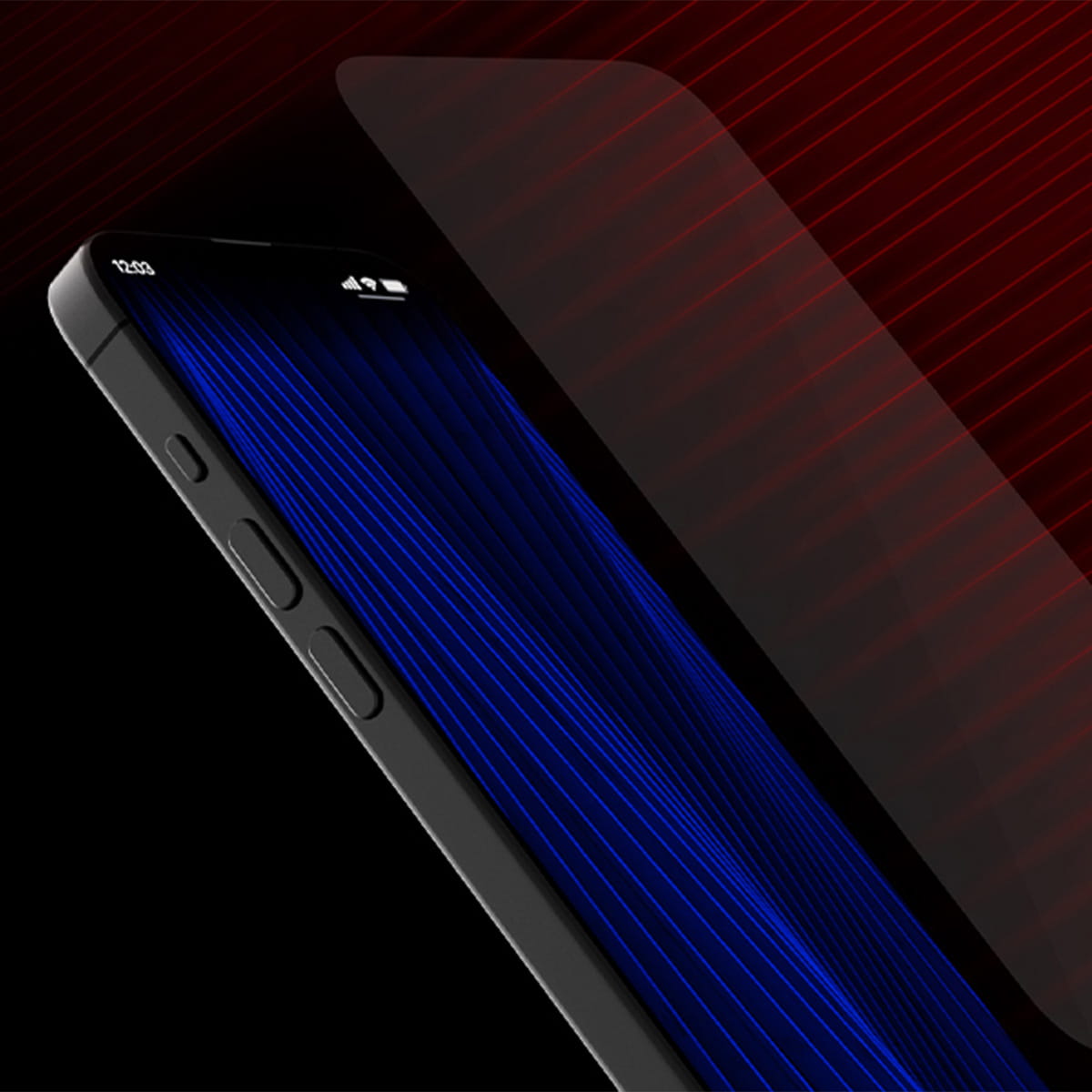 Saphirglas für iPhone 18 Pro Max, Hammer Glass Sapphire Superior, Schwarzer Rahmen (4/11)