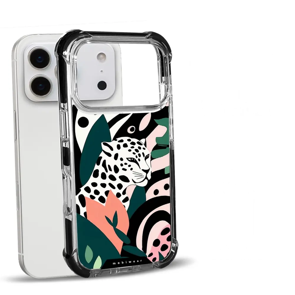 Handyhülle für iPhone 18 Pro mit MagSafe, Mobiwear Elite Bumper, Tropischer Gepard