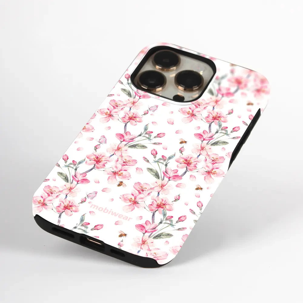 Handyhülle für iPhone 18 Pro, Mobiwear Elite Pro, Japanischer Blumenstrauß