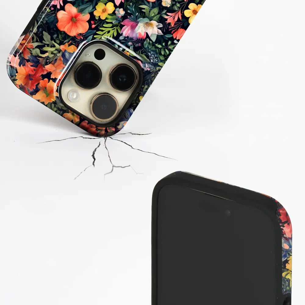 Handyhülle für iPhone 18 Pro, Mobiwear Elite Pro, Bunt-Blumig