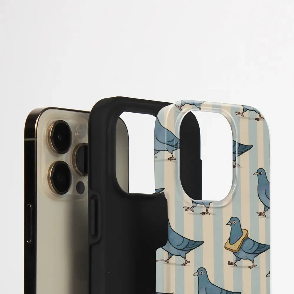 Handyhülle für iPhone 18 Pro, Mobiwear Elite Pro, Blaue Tauben