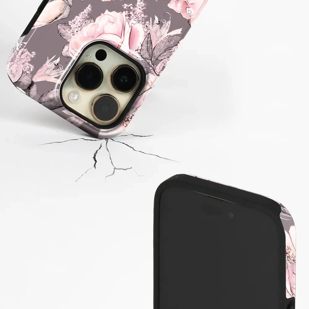 Handyhülle für iPhone 18 Pro, Mobiwear Elite Pro, Rosa-Blumig