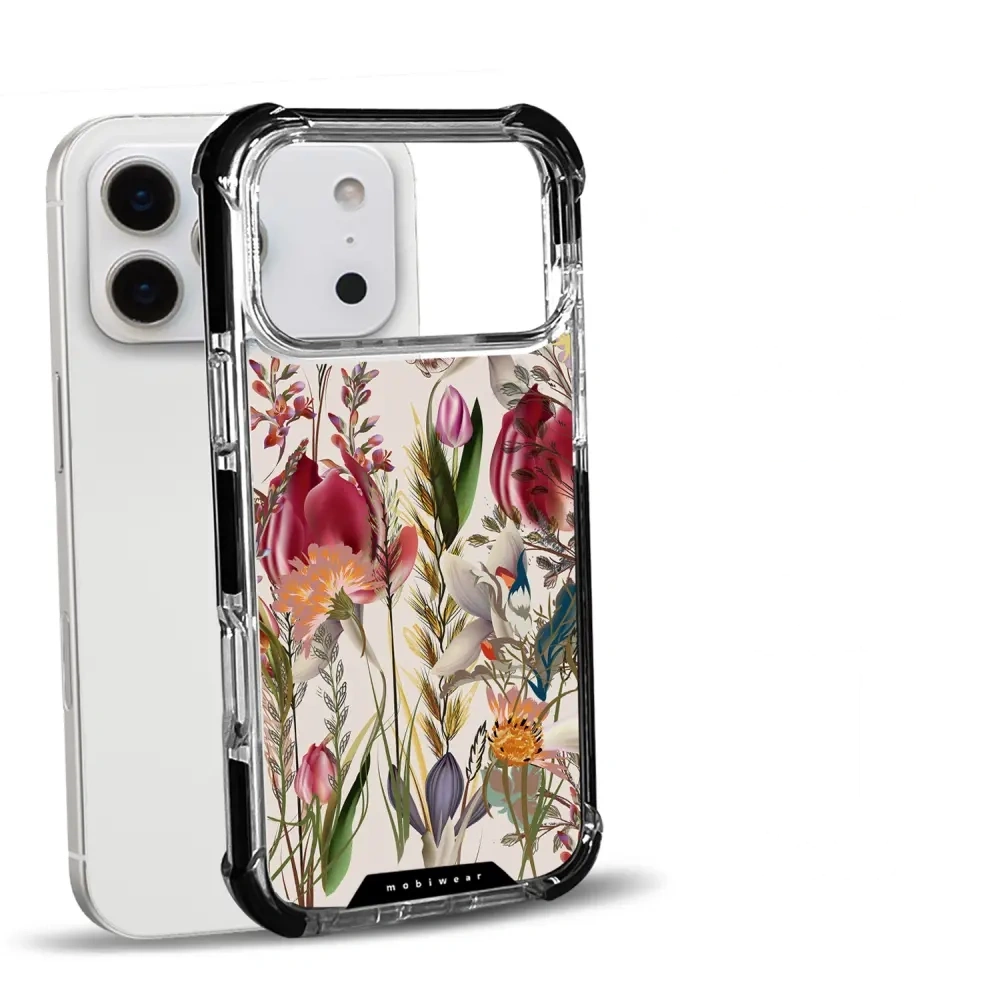 Handyhülle für iPhone 18 Pro Max mit MagSafe, Mobiwear Elite Bumper, Blumenstrauß