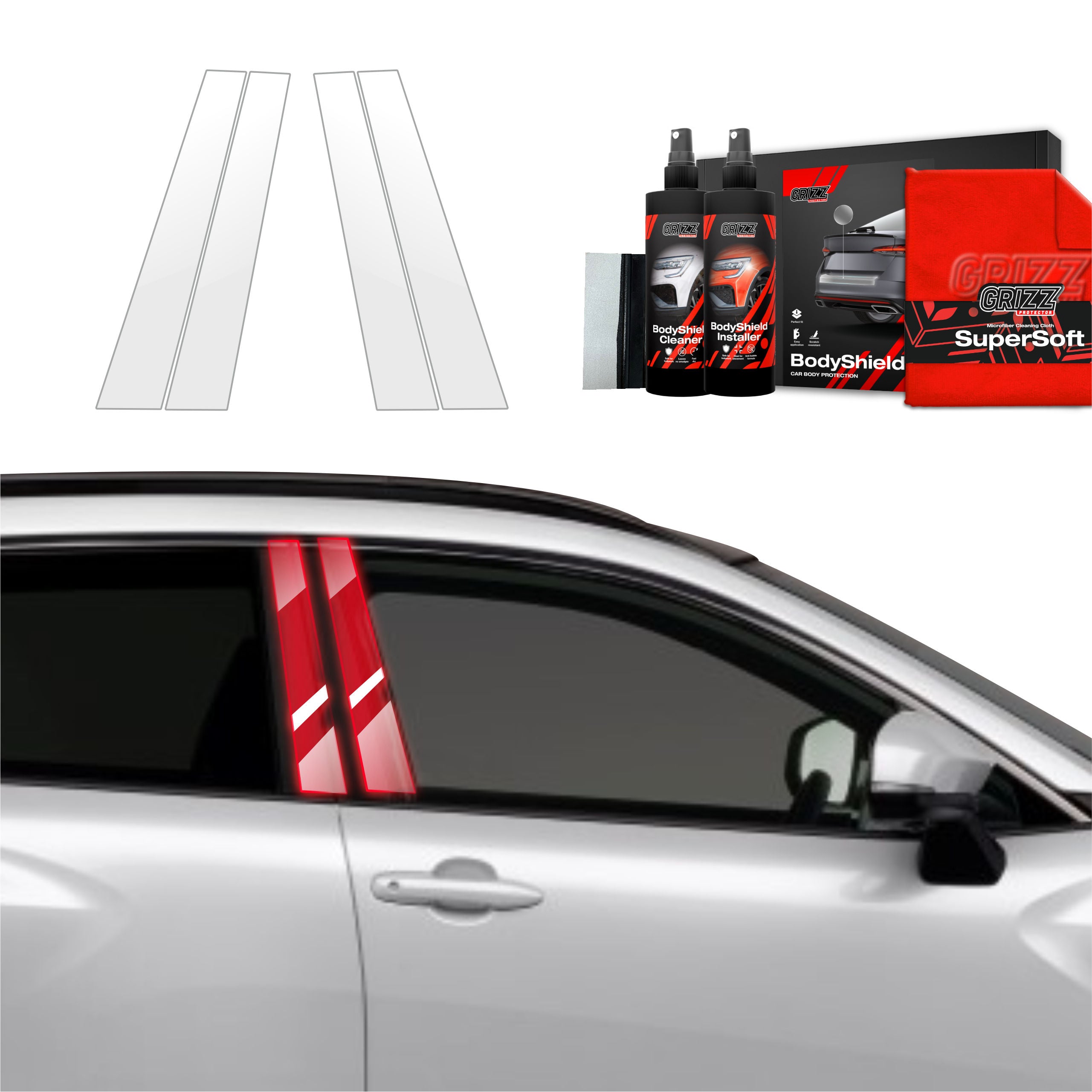 4in1 Schutzfolie Grizz Protector für B-Säule - Toyota Corolla Cross (2022-2026)