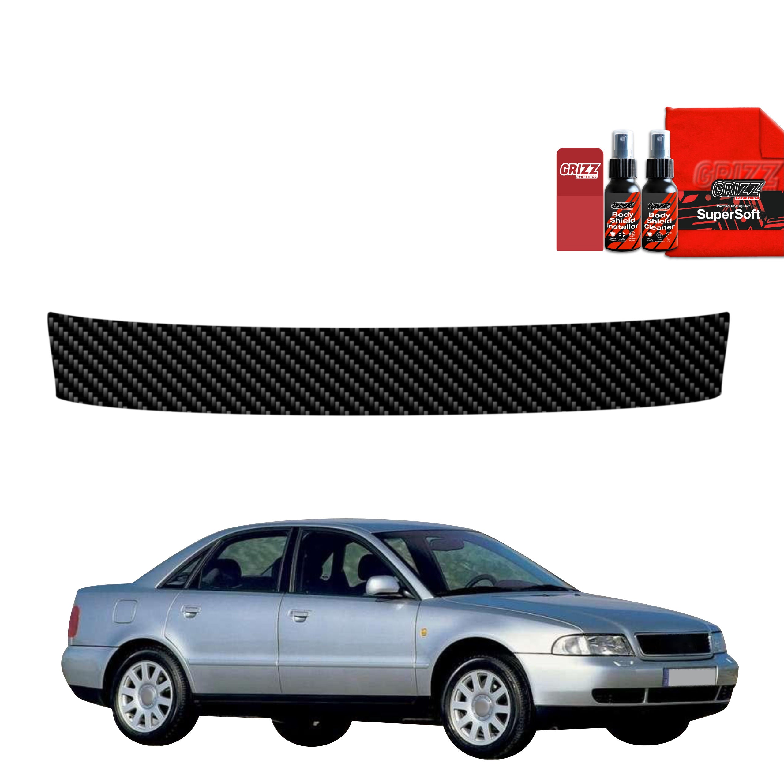 Kohlenstoff Schutzfolie Grizz Protector für Ladekante - Audi A4 B5 Sedan (1994-2001)