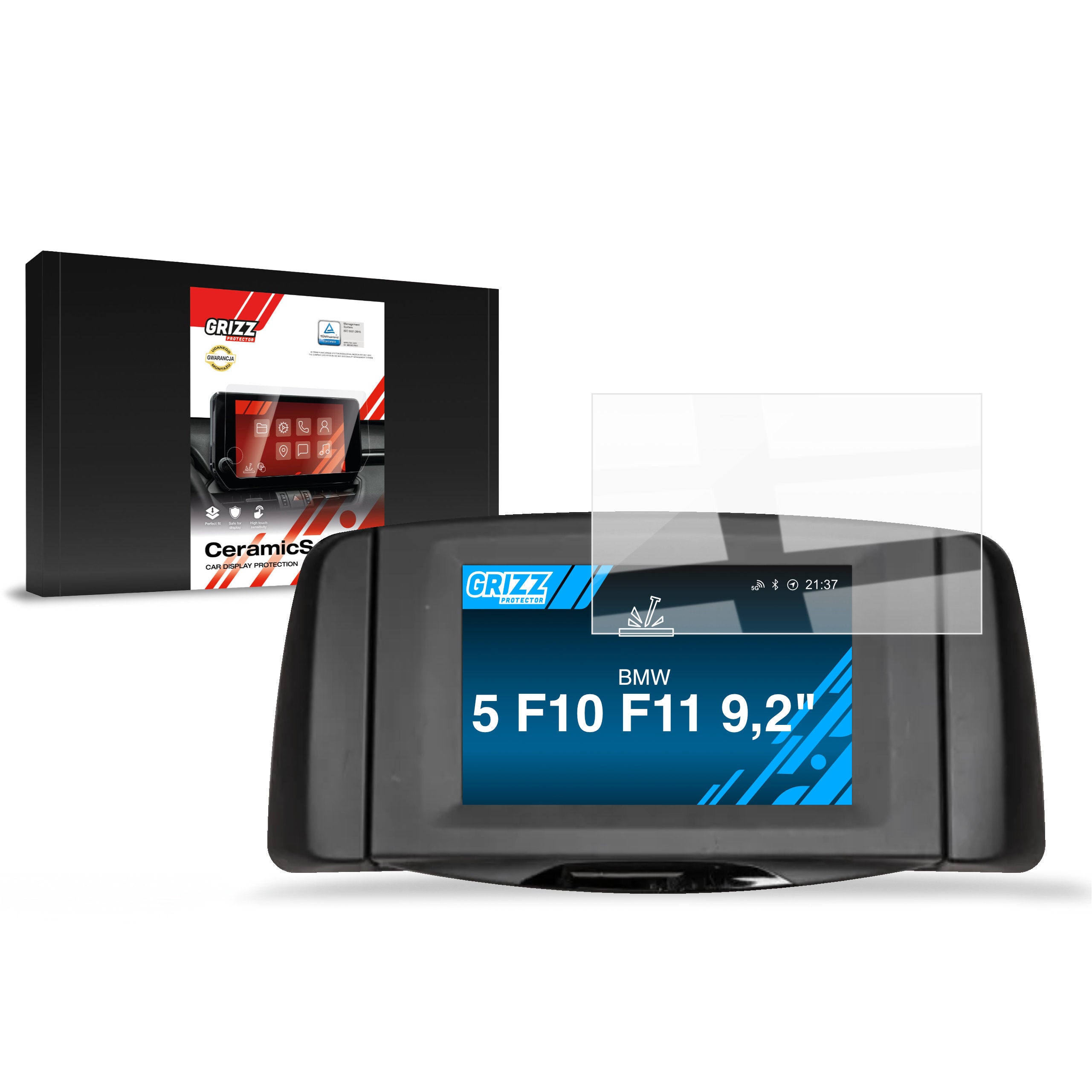 Keramische Autodisplayfolie für BMW 5 F10 F11 RSE 9,2" (2010-2017), Grizz Protector