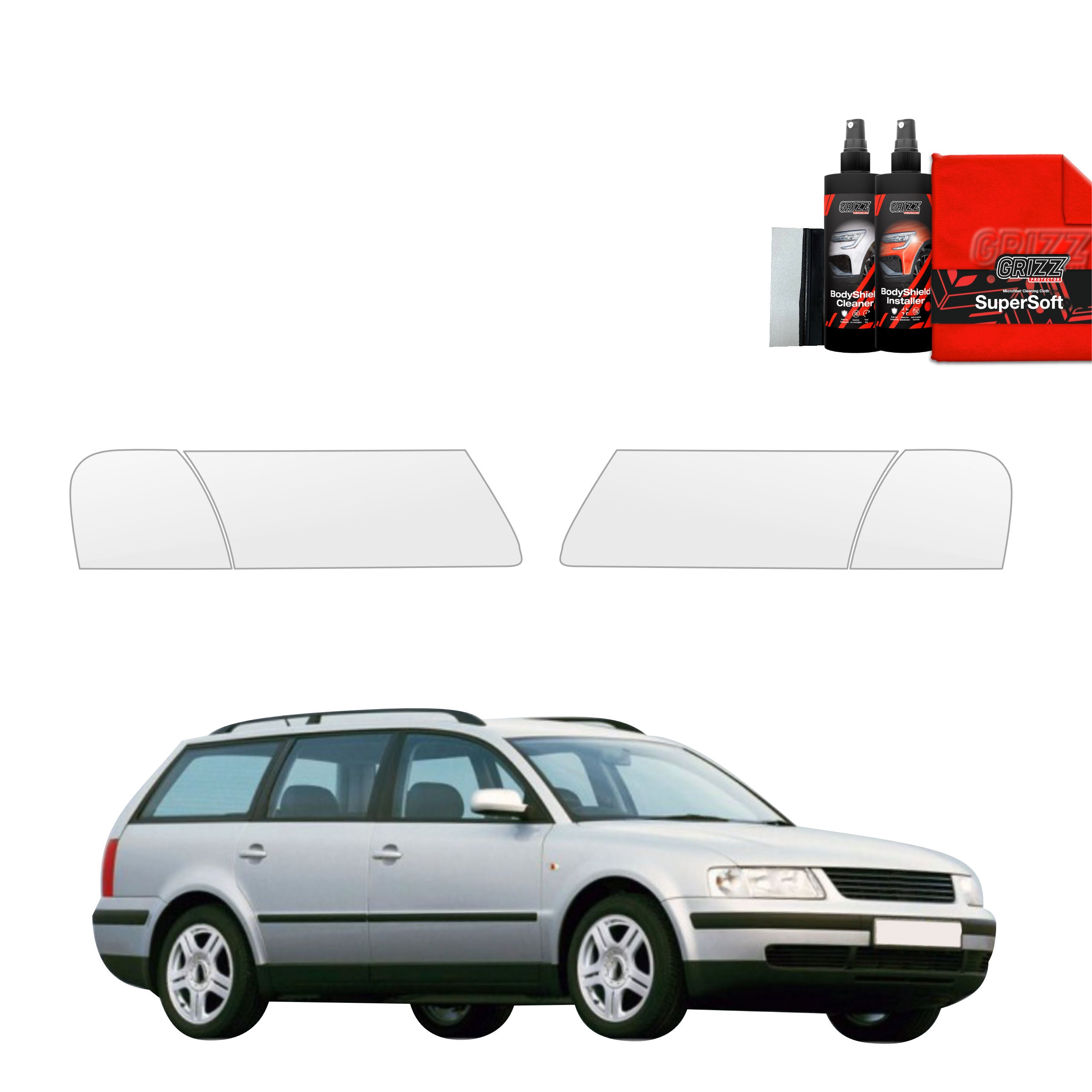 4in1 Schutzfolie Grizz Protector für Scheinwerfer - Volkswagen Passat B5 Variant (1996-2000)