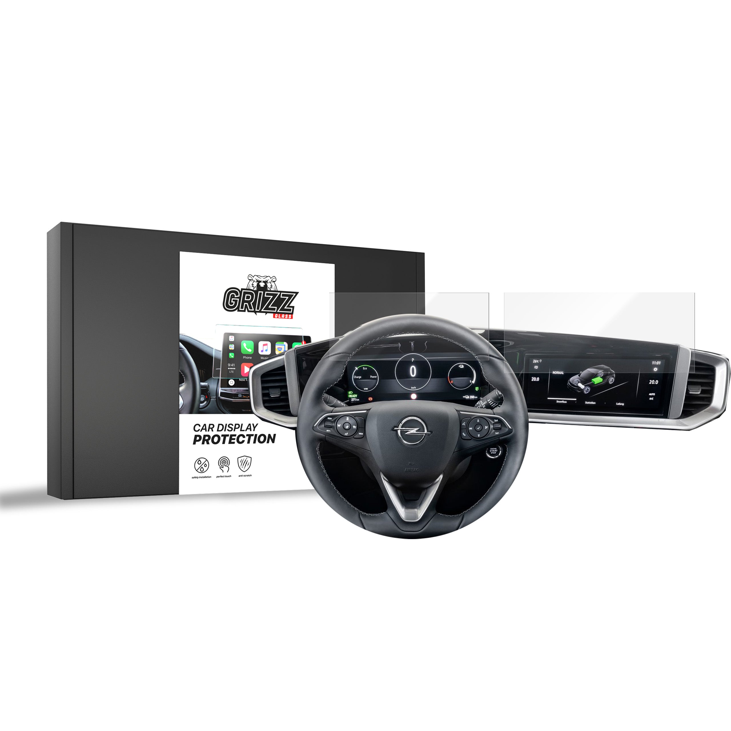Keramische Autodisplayfolie 2in1 für Opel Mokka 2 10" (2021-2026), Grizz Protector
