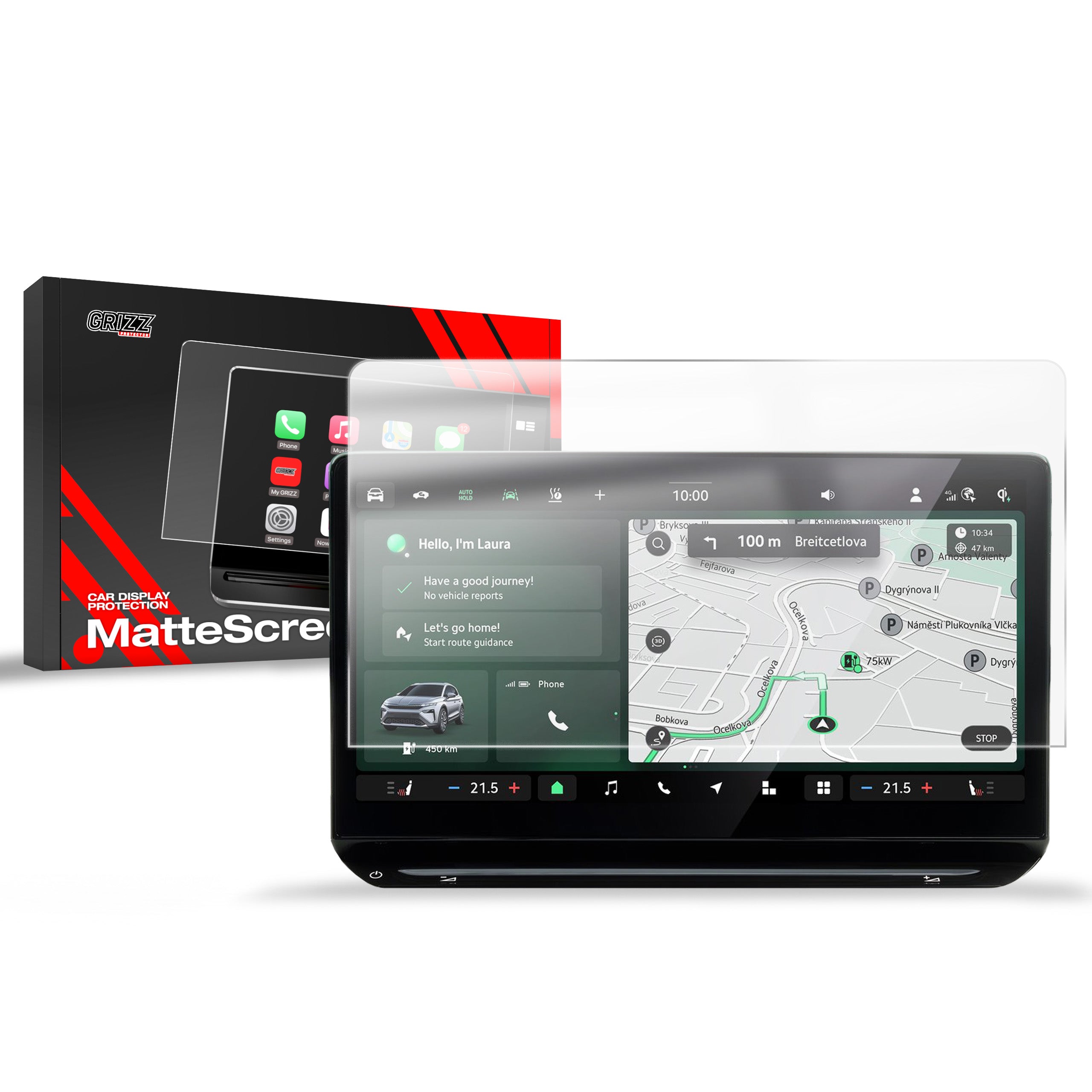 Matte Autodisplayfolie für Skoda Elroq 13" (2025-2026), Grizz Protector