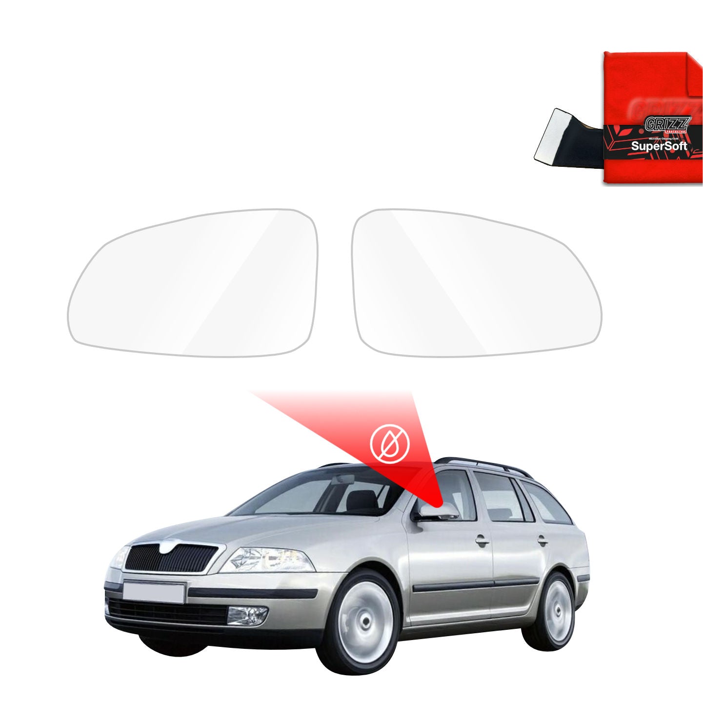 Regenschutzfolie Grizz Protector für Außenspiegel - Skoda Octavia 2 Kombi (2004-2008)