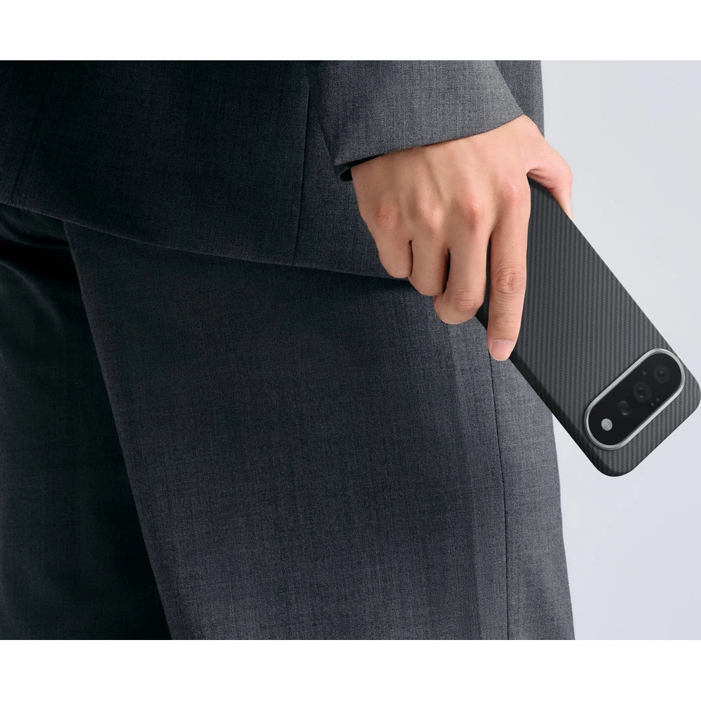 Aramid Handyhülle für Google Pixel 11, PITAKA Ultra-Slim Case mit MagSafe, Schwarz-Grau (8/14)