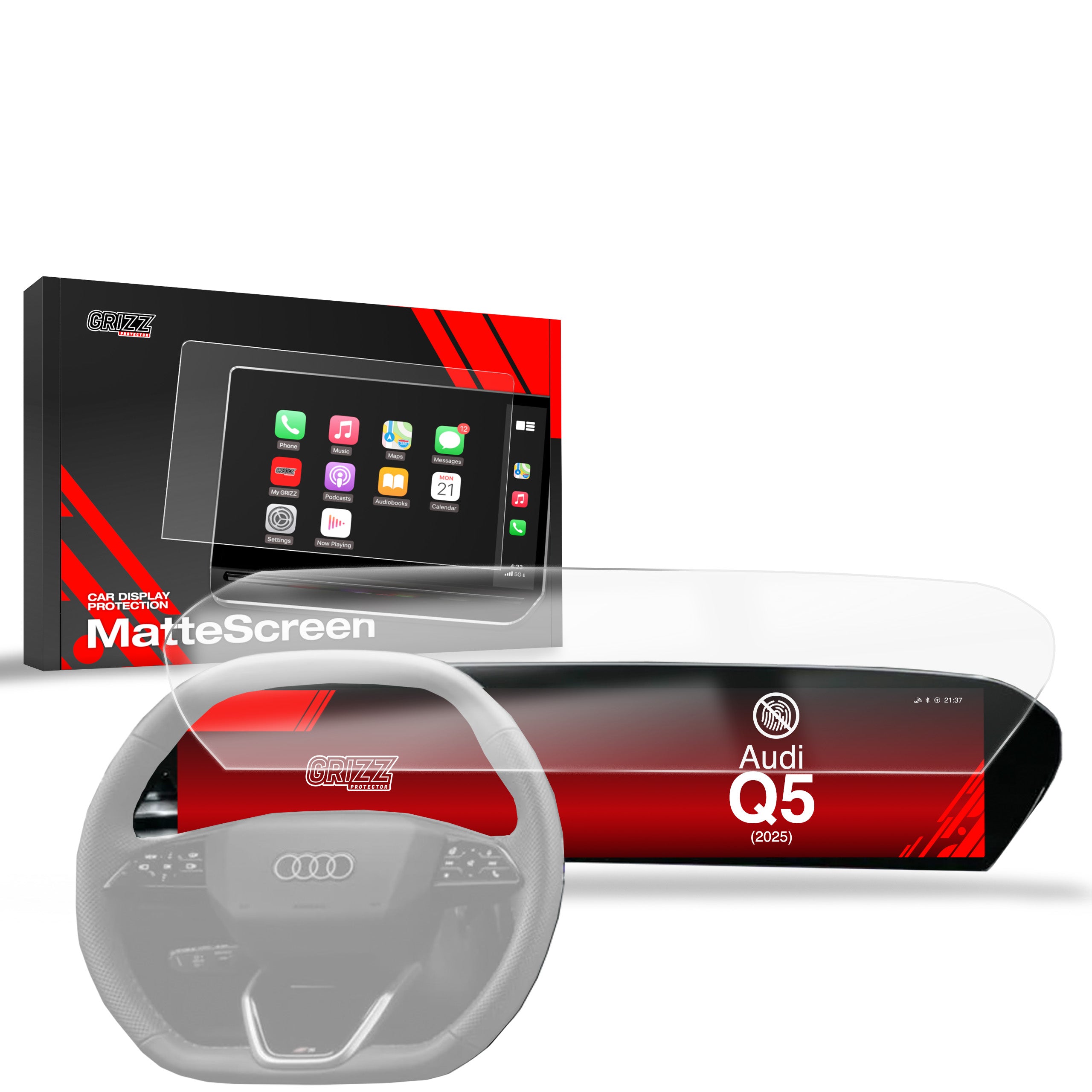 Matte Autodisplayfolie für Audi Q5 14,5" (2025), Grizz Protector