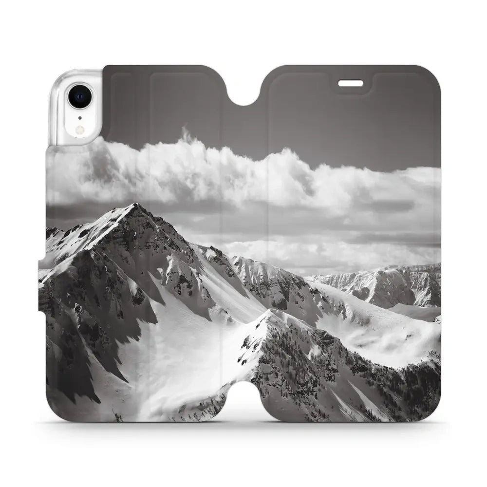 Handyhülle mit klappe für iPhone Xr, Mobiwear Book, Berggipfel