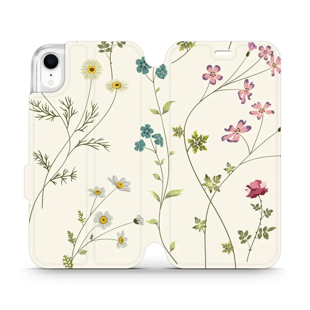 Handyhülle mit klappe für iPhone Xr, Mobiwear Book, Feldblumen