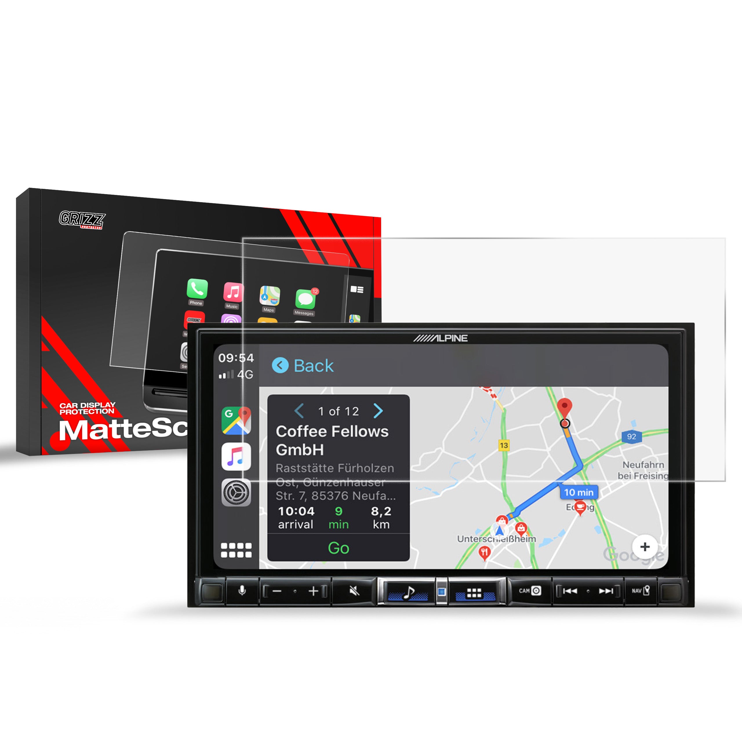 Matte Autodisplayfolie für Alpine iLX-705DM, Grizz Protector