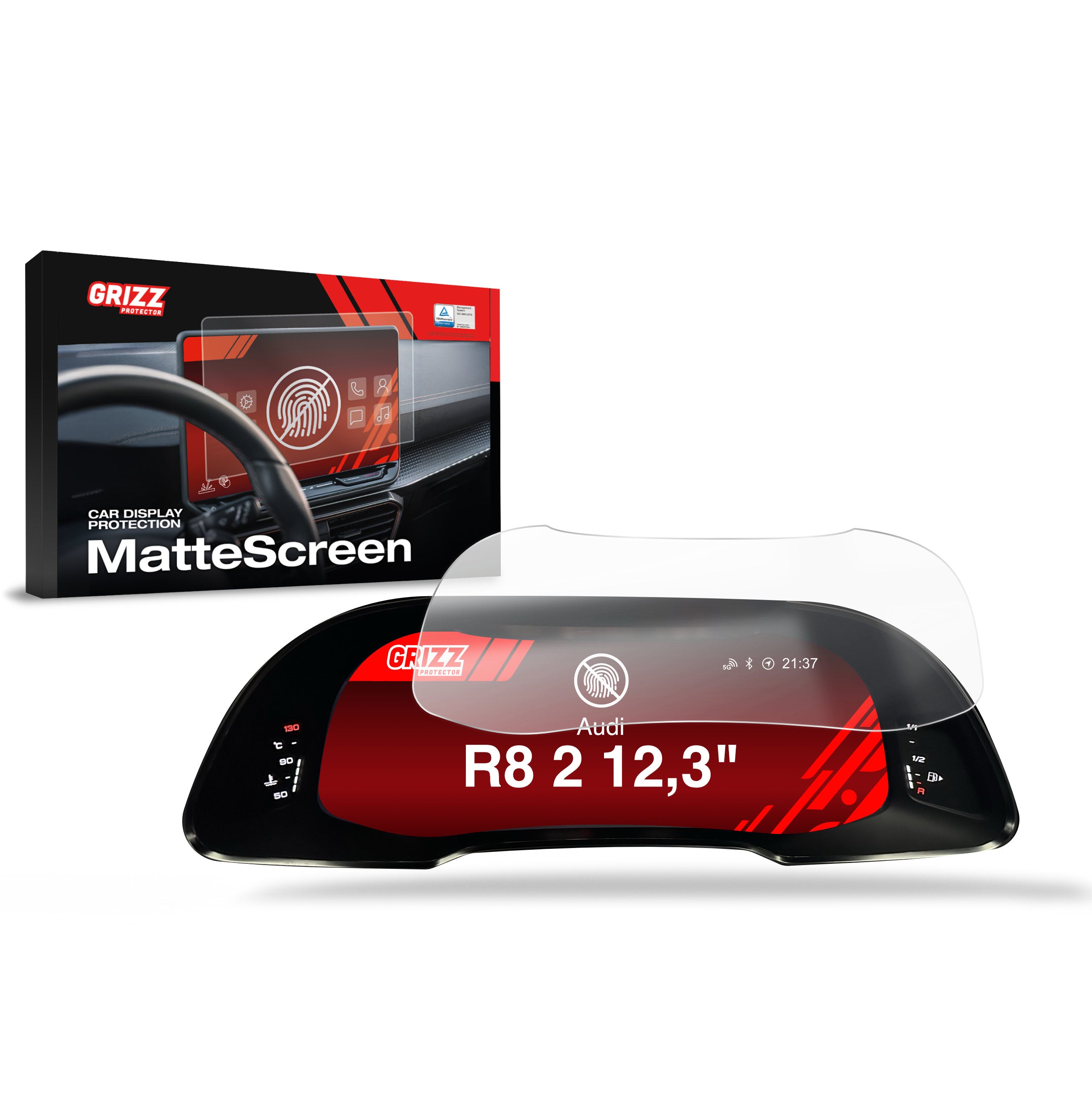 Matte Autodisplayfolie für Audi R8 2 Virtual Cockpit 12,3" (2015-2023), Grizz Protector