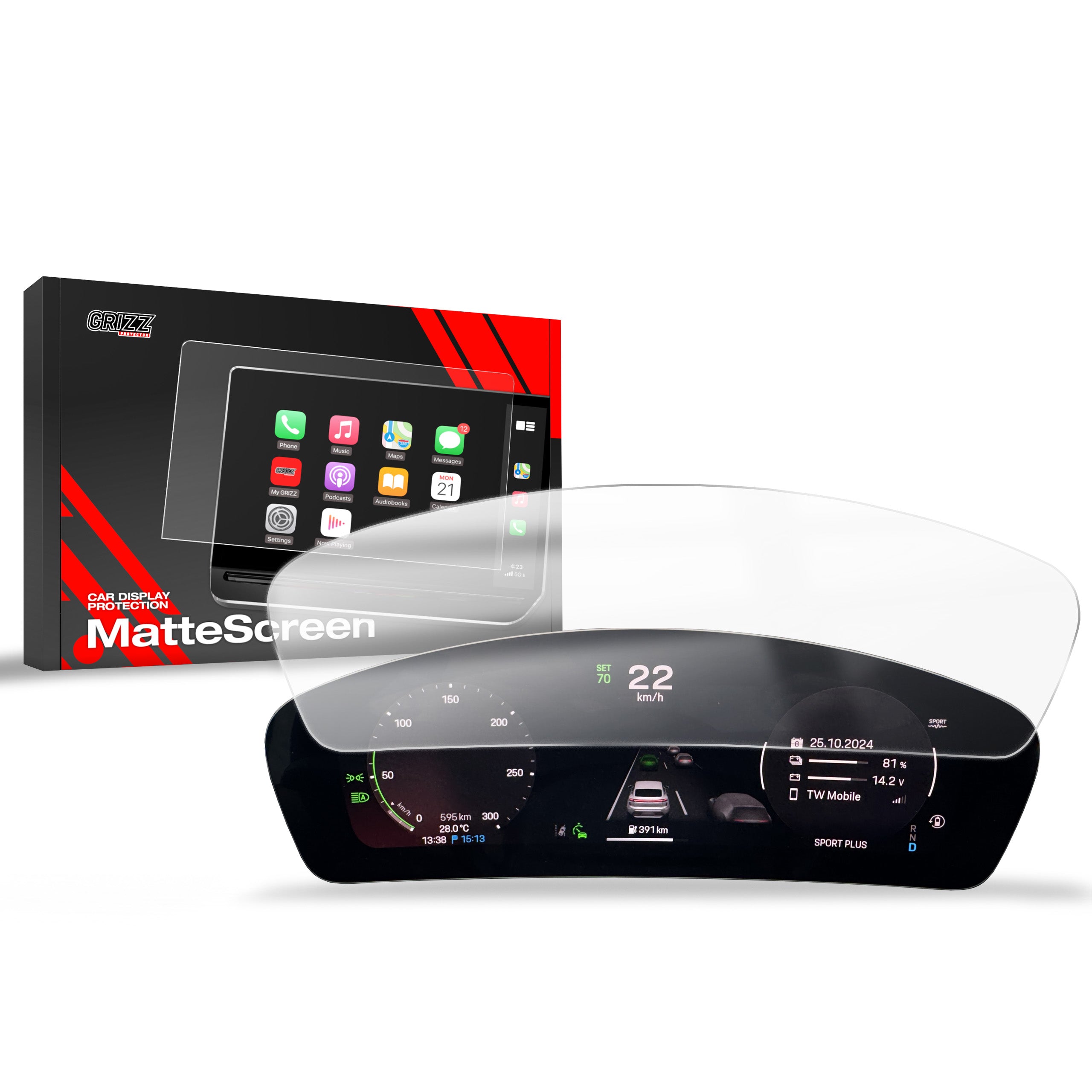 Matte Autodisplayfolie für Porsche Macan 4 (2025-2026), Grizz Protector