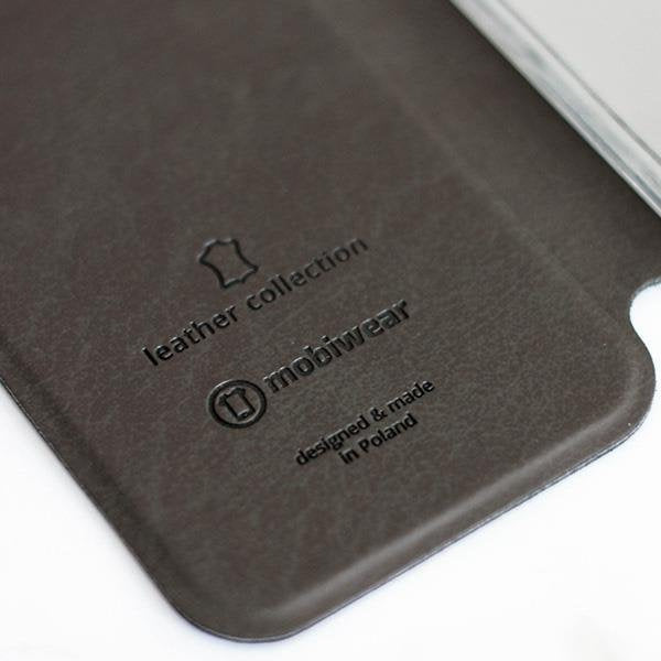 Echtleder Handyhülle für iPhone Xs, Mobiwear Leather, Schwarz