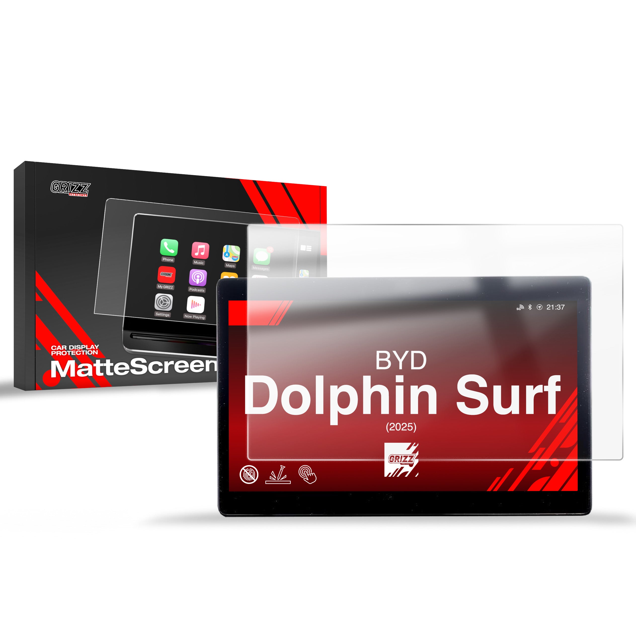 Matte Autodisplayfolie für BYD Dolphin Surf (2025-2026), Grizz Protector