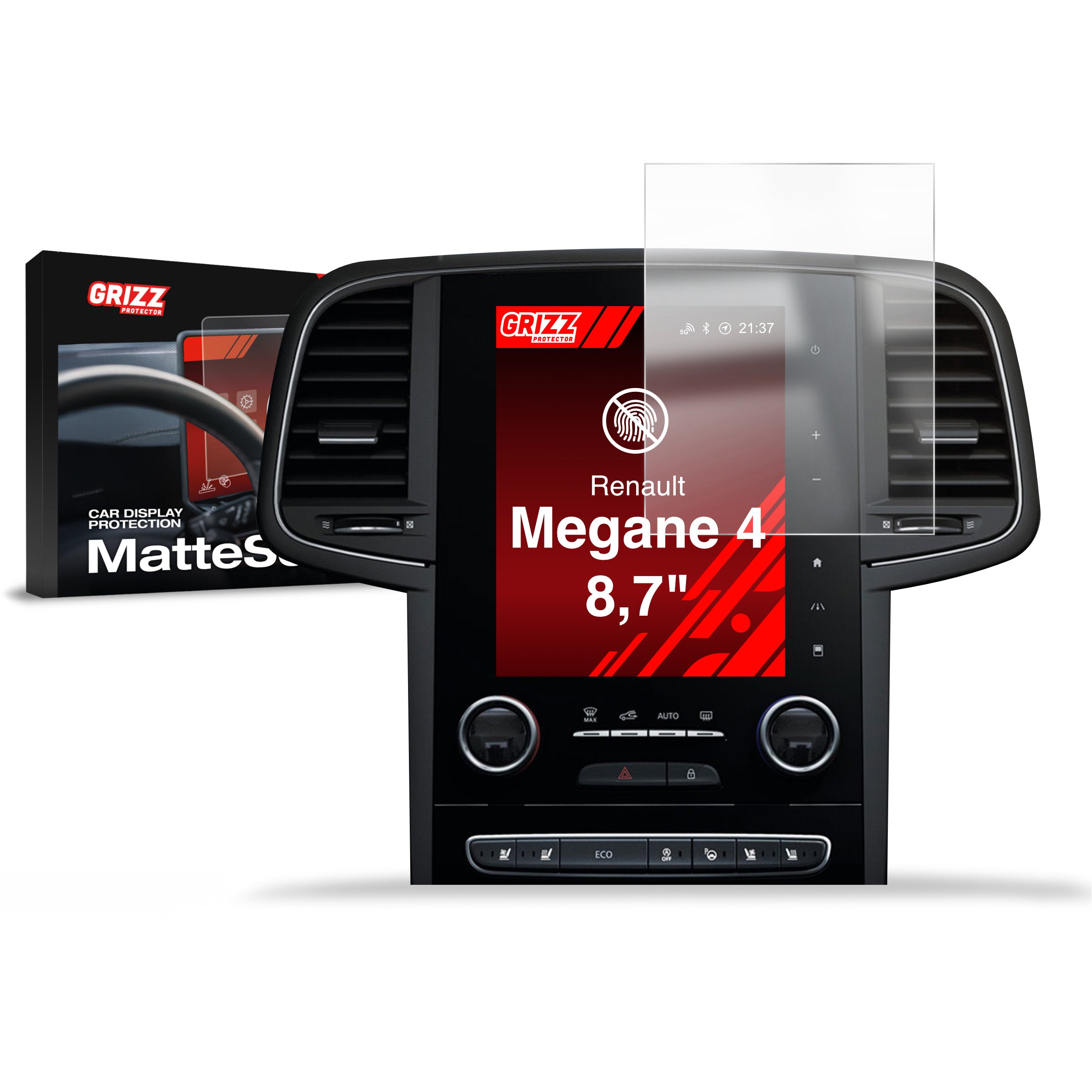 Matte Autodisplayfolie für Renault Megane 4 8,7" (2016-2019), Grizz Protector
