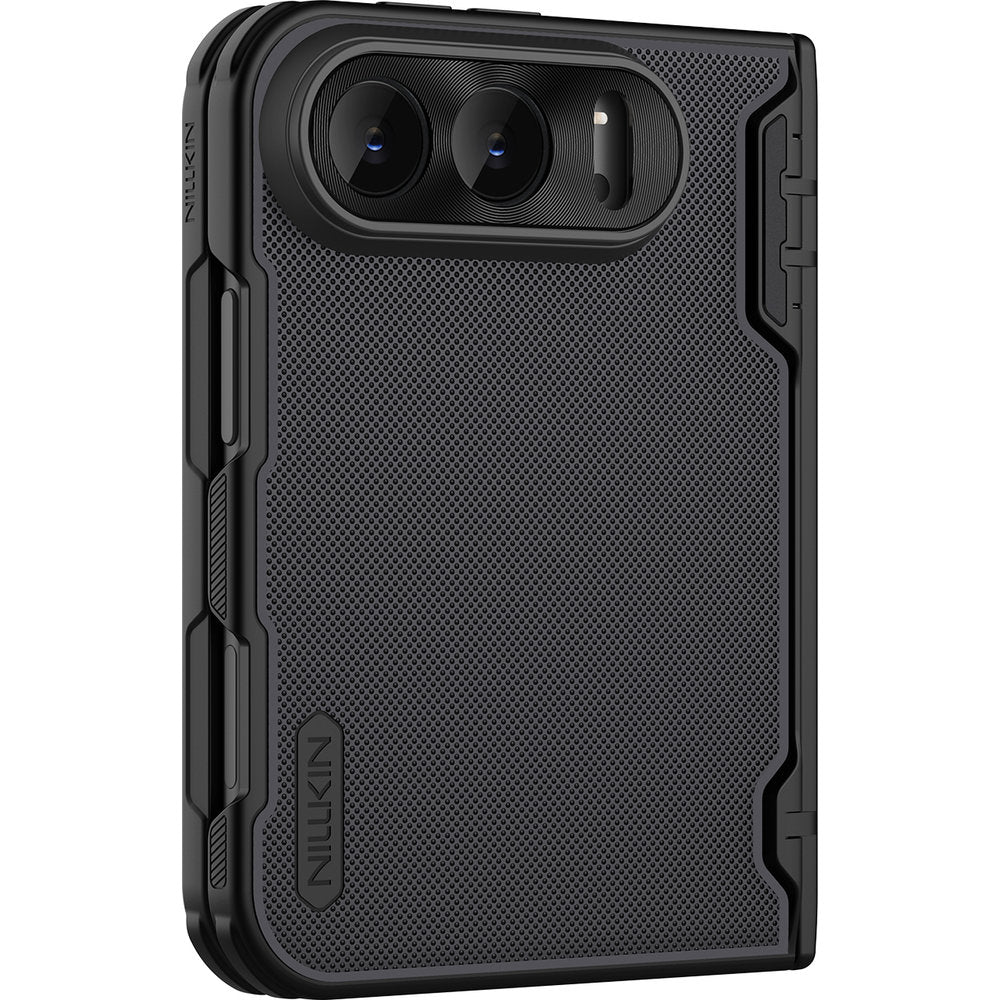 Handyhülle für iPhone Duo, Nillkin Super Frosted Shield Fold Magnetic, Schwarz (3/5)