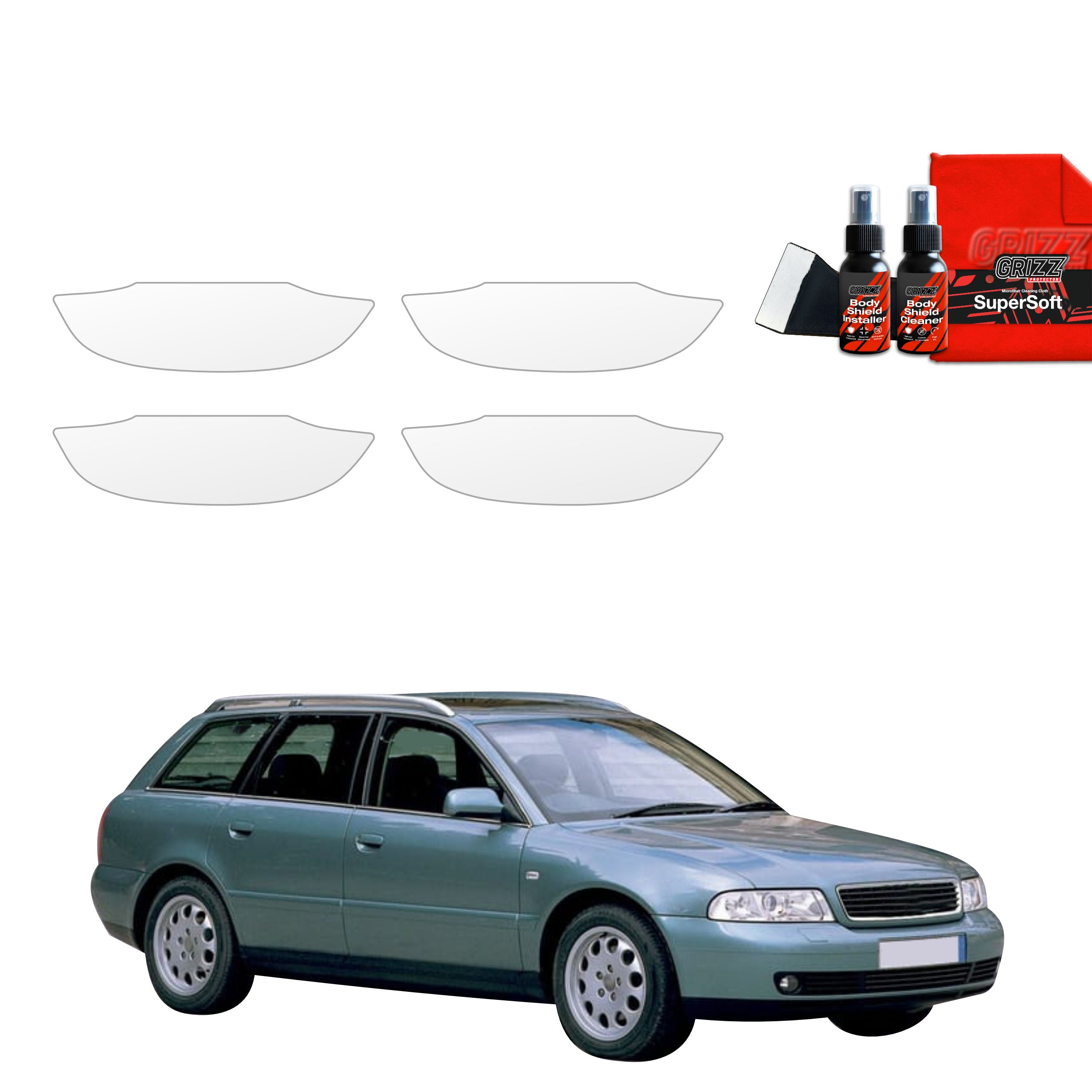 4in1 Schutzfolie Grizz Protector für Türgriffmulden - Audi A4 B5 Avant (1994-2001)
