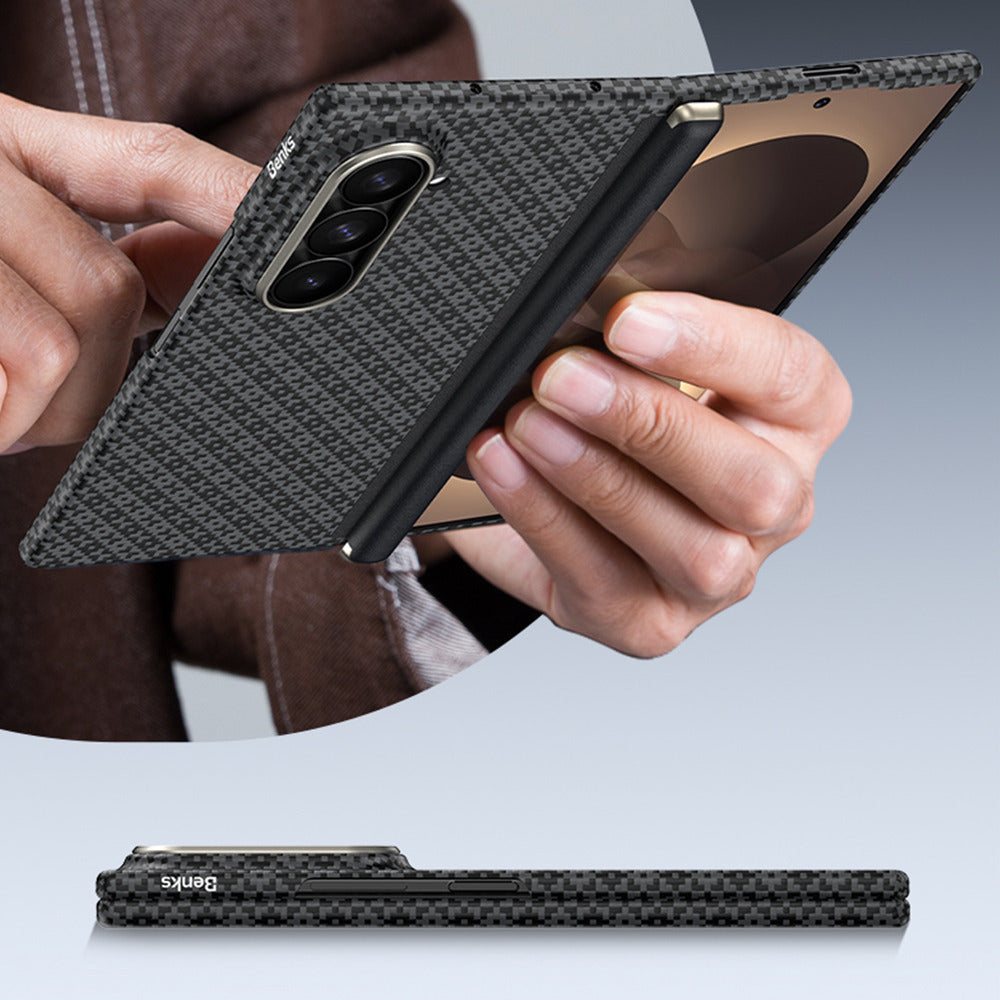 Aramid-Hülle für Samsung Galaxy Z Fold 8 Ultra, Benks Magnetic Armor Grid Air Grand Combo MagSafe, Schwarz (10/15)