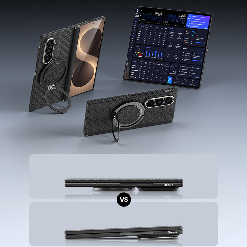 Aramid-Hülle für Samsung Galaxy Z Fold 8 Ultra, Benks Magnetic Armor Grid Air Grand Combo MagSafe, Schwarz (12/15)
