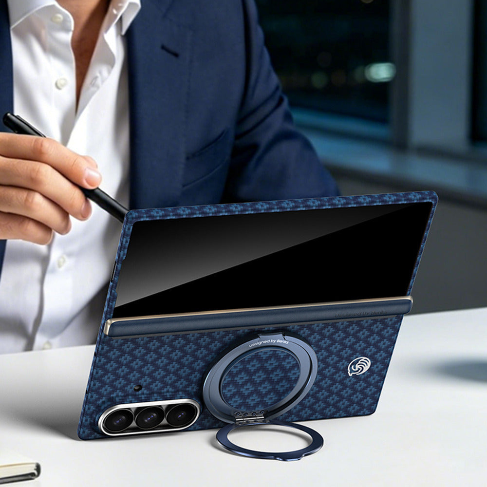 Aramid-Hülle für Samsung Galaxy Z Fold 8 Ultra, Benks Magnetic Armor Grid Air Grand Combo MagSafe, Blau (11/15)