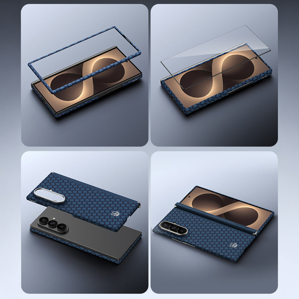 Aramid-Hülle für Samsung Galaxy Z Fold 8 Ultra, Benks Magnetic Armor Grid Air Grand Combo MagSafe, Blau (14/15)
