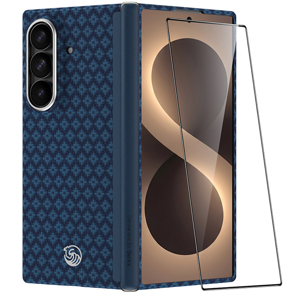 Aramid-Hülle für Samsung Galaxy Z Fold 8 Ultra, Benks Magnetic Armor Grid Air Grand Combo MagSafe, Blau (2/15)