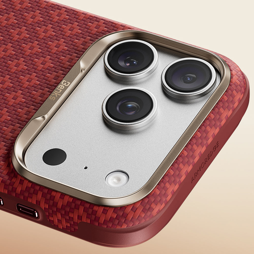 Aramid-Hülle für iPhone 18 Pro Max, Benks ArmorGrid Edge X9 Air Kevlar MagSafe, Rot (11/16)