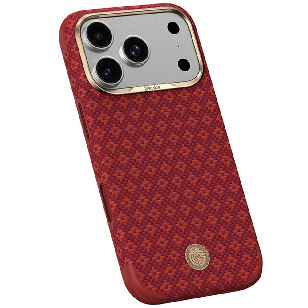 Aramid-Hülle für iPhone 18 Pro Max, Benks ArmorGrid Edge X9 Air Kevlar MagSafe, Rot (14/16)