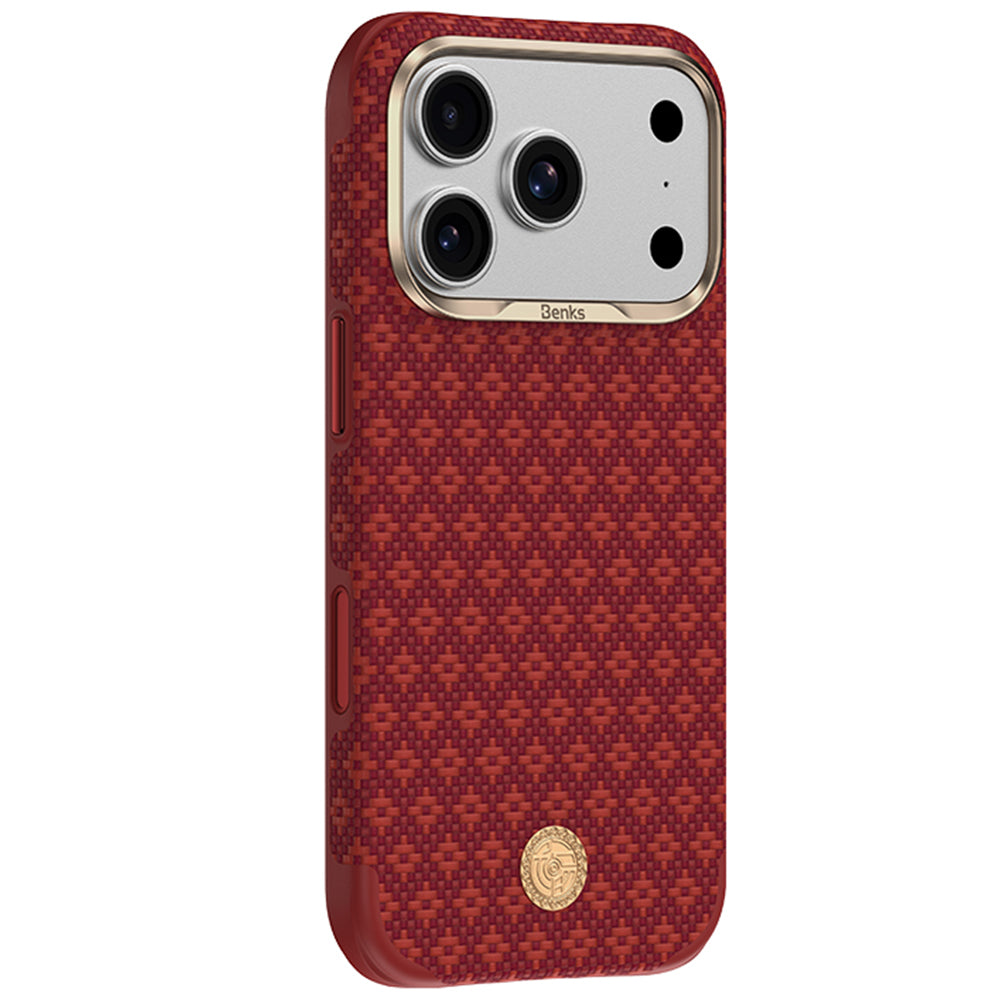Aramid-Hülle für iPhone 18 Pro Max, Benks ArmorGrid Edge X9 Air Kevlar MagSafe, Rot (16/16)