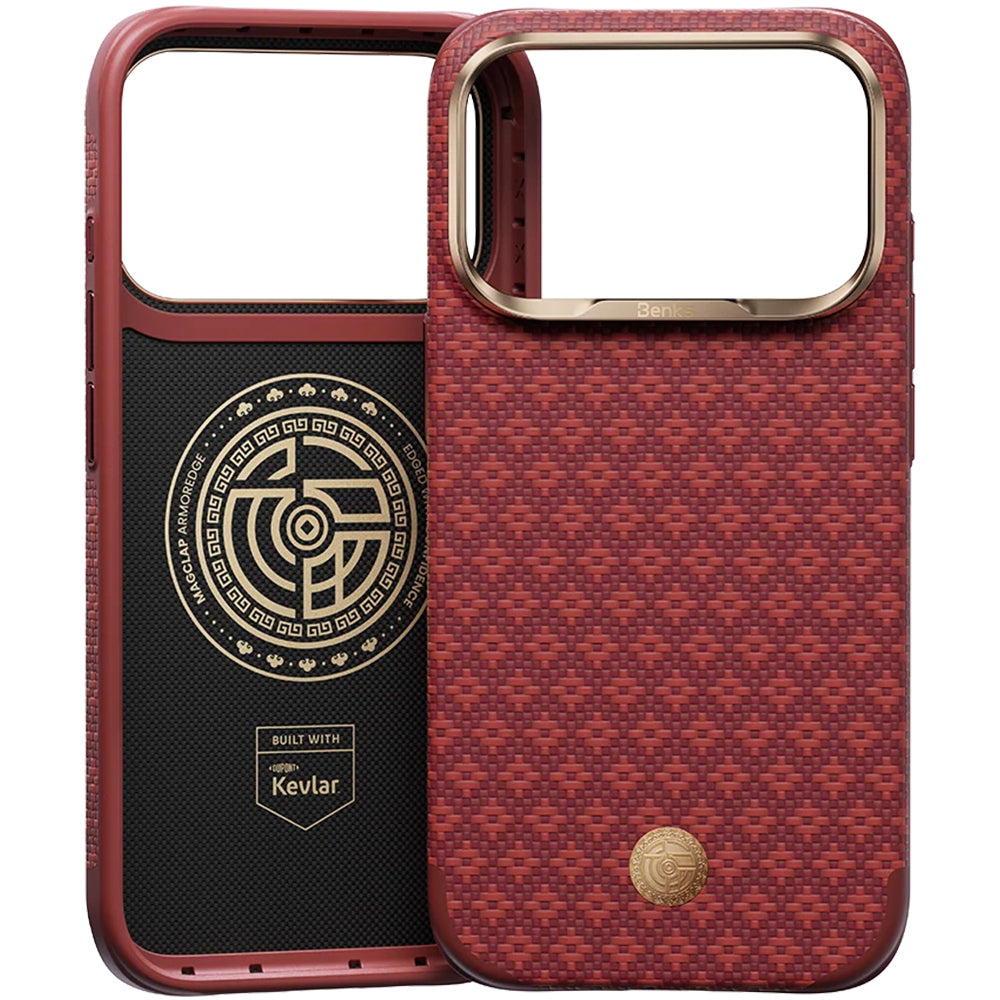 Aramid-Hülle für iPhone 18 Pro Max, Benks ArmorGrid Edge X9 Air Kevlar MagSafe, Rot (2/16)