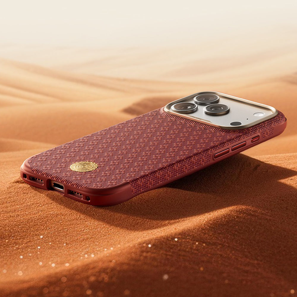 Aramid-Hülle für iPhone 18 Pro Max, Benks ArmorGrid Edge X9 Air Kevlar MagSafe, Rot (3/16)