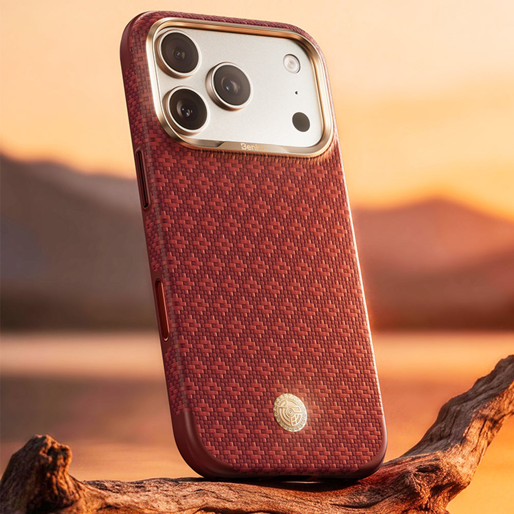Aramid-Hülle für iPhone 18 Pro Max, Benks ArmorGrid Edge X9 Air Kevlar MagSafe, Rot (4/16)
