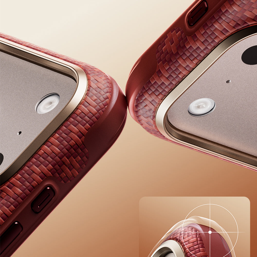 Aramid-Hülle für iPhone 18 Pro Max, Benks ArmorGrid Edge X9 Air Kevlar MagSafe, Rot (8/16)