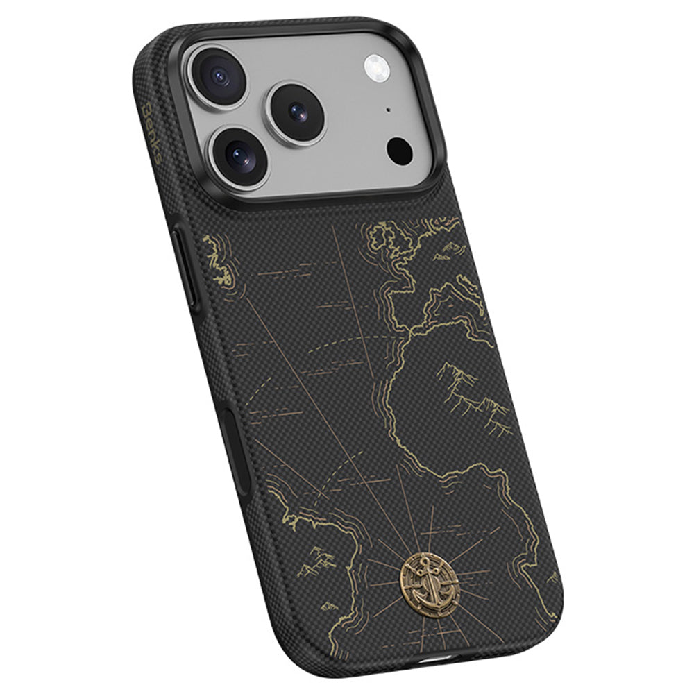 Aramid-Hülle für iPhone 18 Pro, Benks ArmorEdge X1 Air Navigator Kevlar MagSafe, Schwarz (10/12)