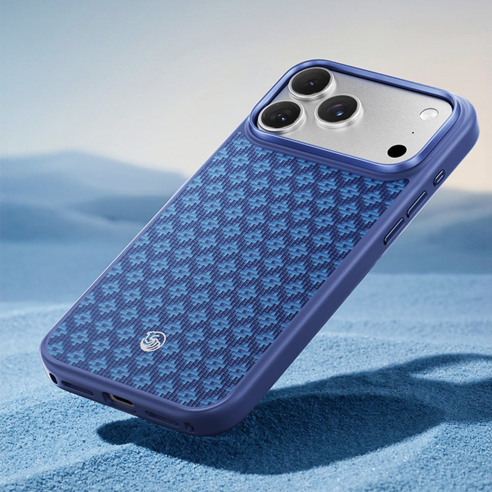 Aramid-Hülle für iPhone 18 Pro, Benks Magnetic Armor Pro Armor Grid Kevlar Metal Frame 600D MagSafe, Blau (2/12)
