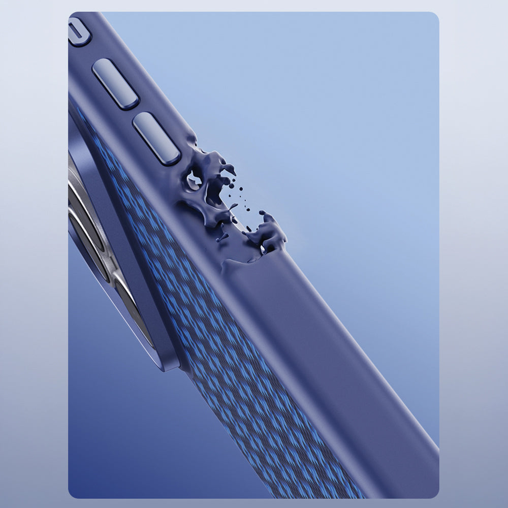 Aramid-Hülle für iPhone 18 Pro, Benks Magnetic Armor Pro Armor Grid Kevlar Metal Frame 600D MagSafe, Blau (7/12)