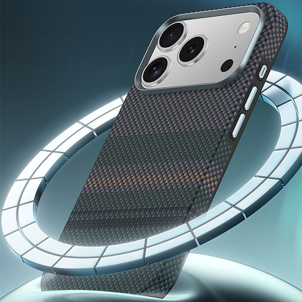 Aramid-Hülle für iPhone 18 Pro, Benks Magnetic Armor Pro Aurora Kevlar 600D MagSafe, Grün (10/13)