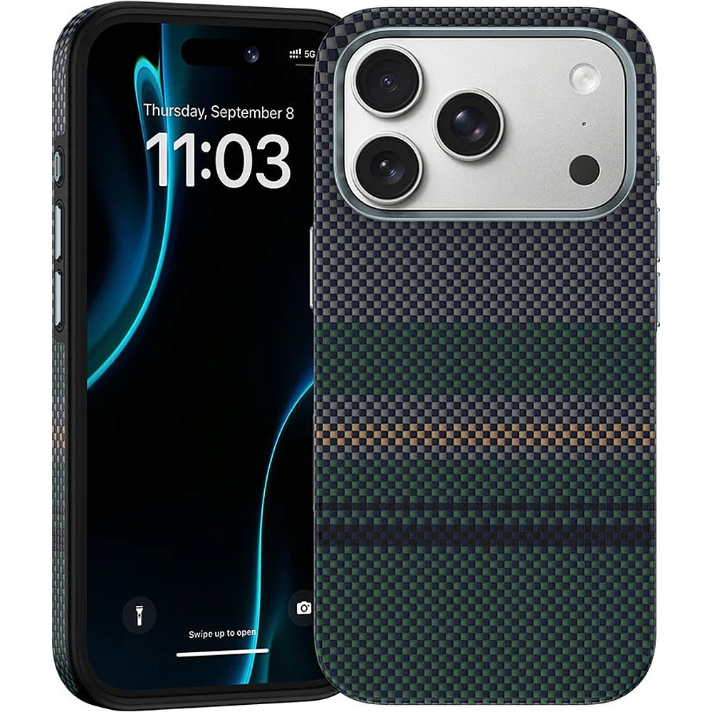 Aramid-Hülle für iPhone 18 Pro, Benks Magnetic Armor Pro Aurora Kevlar 600D MagSafe, Grün (2/13)