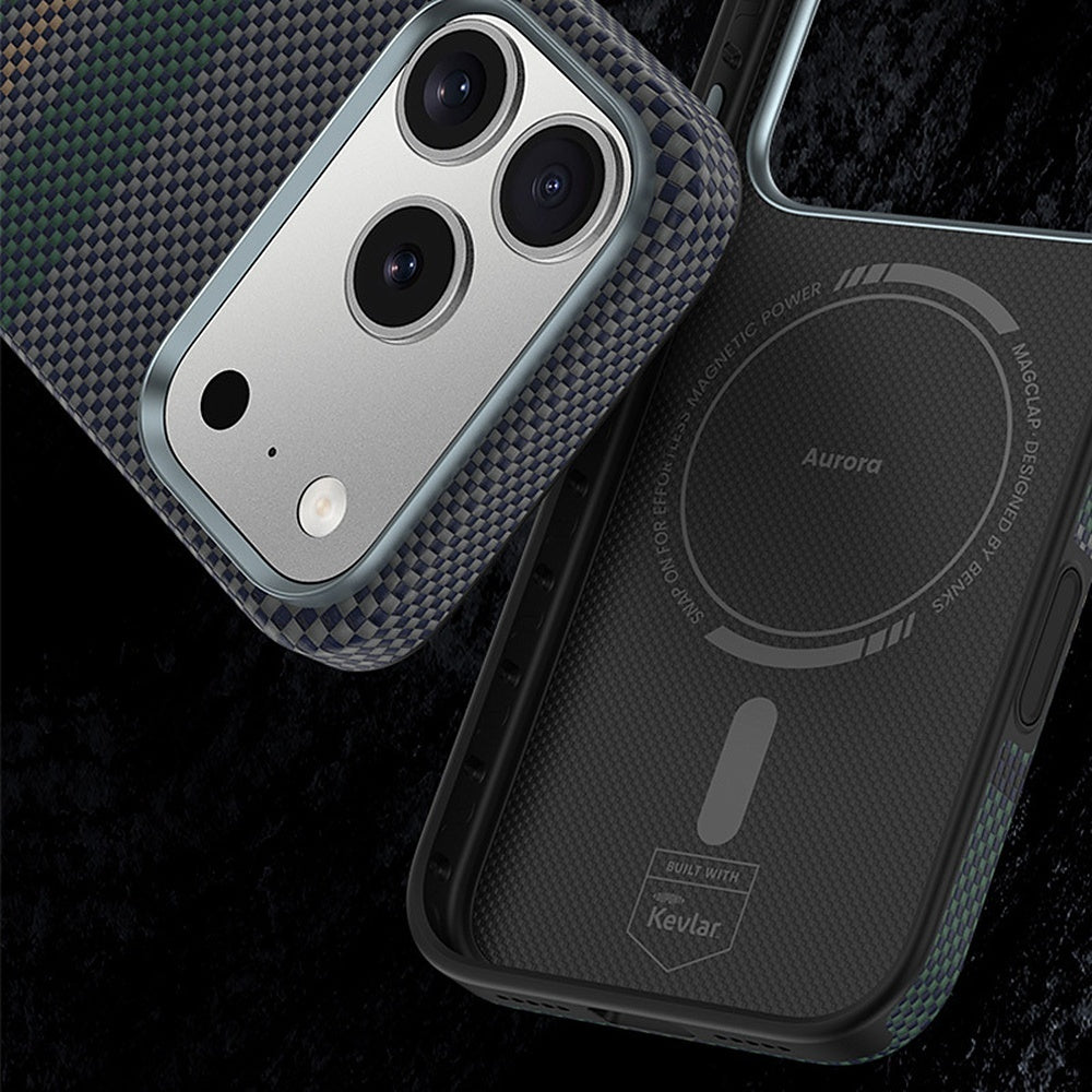 Aramid-Hülle für iPhone 18 Pro, Benks Magnetic Armor Pro Aurora Kevlar 600D MagSafe, Grün (7/13)