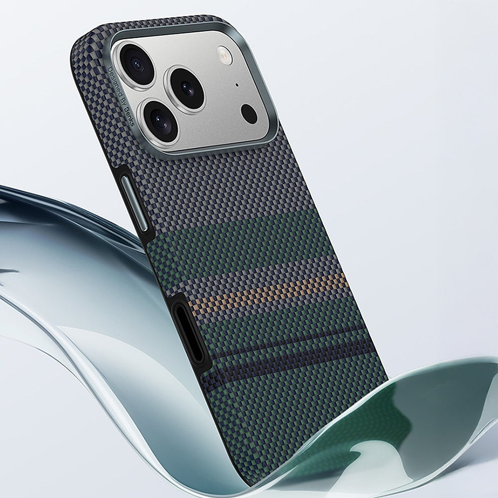 Aramid-Hülle für iPhone 18 Pro, Benks Magnetic Armor Pro Aurora Kevlar 600D MagSafe, Grün (8/13)