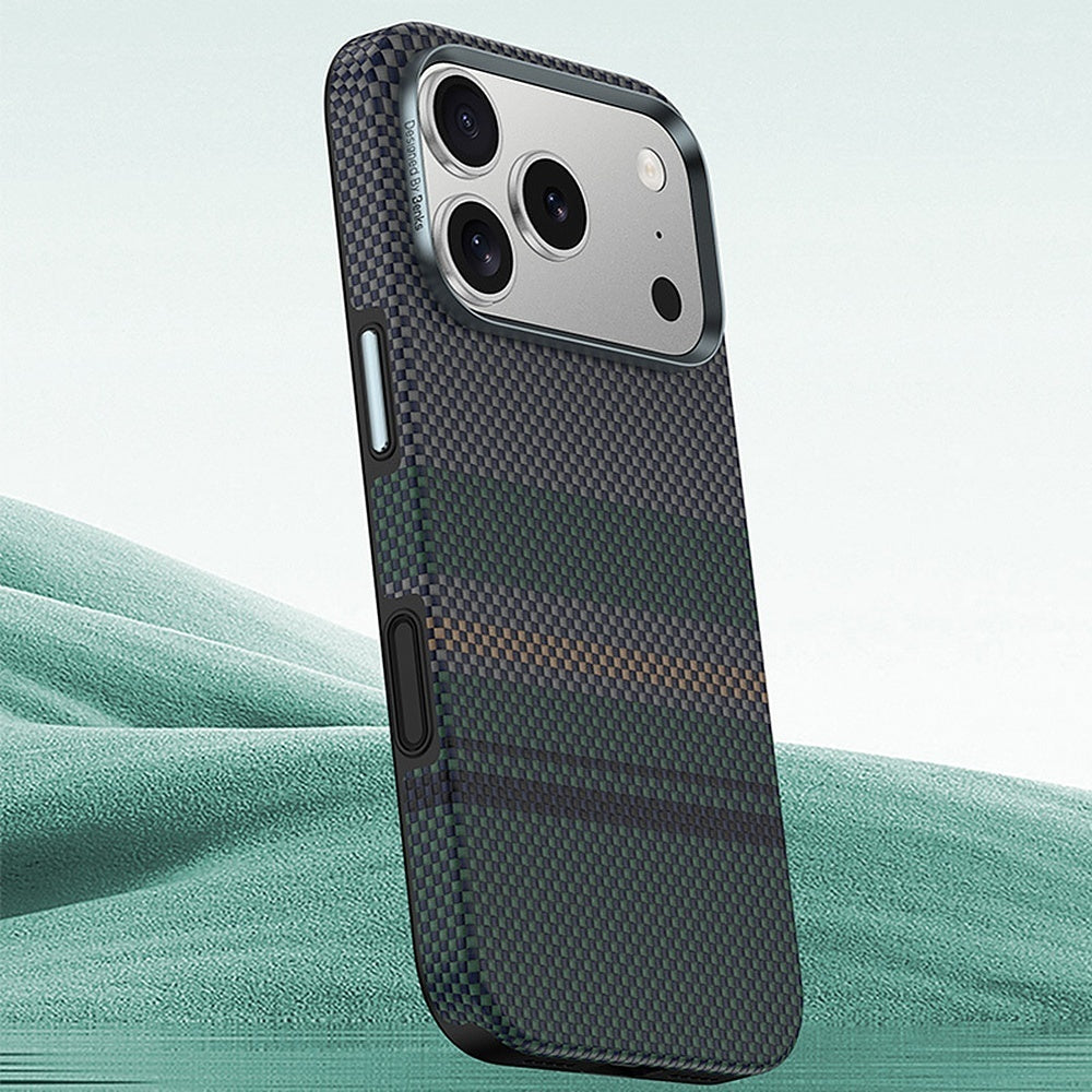 Aramid-Hülle für iPhone 18 Pro Max, Benks Magnetic Armor Pro Aurora Kevlar 600D MagSafe, Grün (11/13)