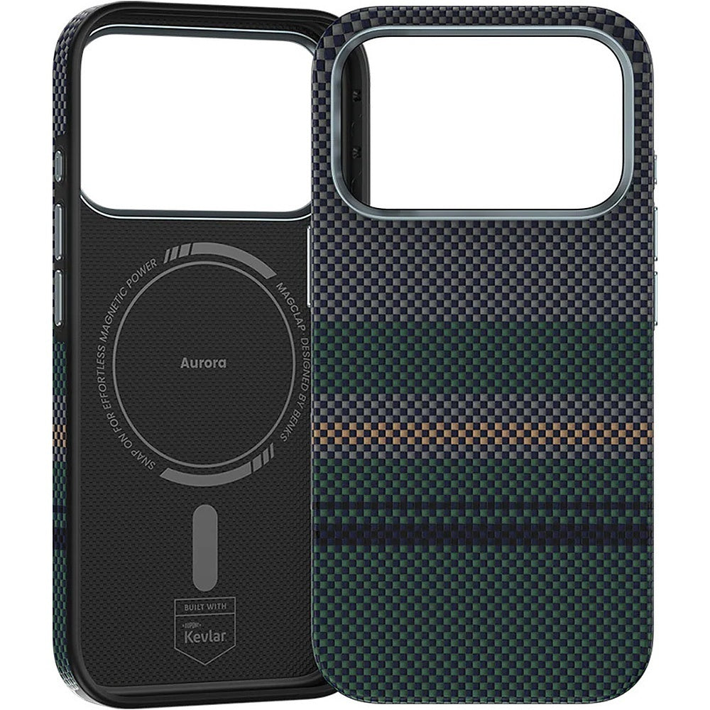 Aramid-Hülle für iPhone 18 Pro Max, Benks Magnetic Armor Pro Aurora Kevlar 600D MagSafe, Grün (3/13)