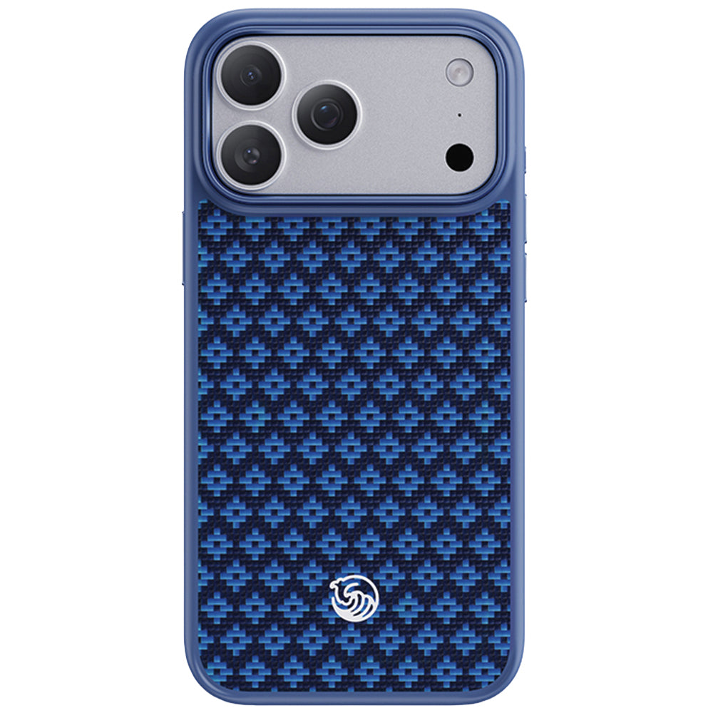 Aramid-Hülle für iPhone 18 Pro Max, Benks Magnetic Armor Air Armor Grid Kevlar Metal Frame 600D MagSafe, Blau (1/12)