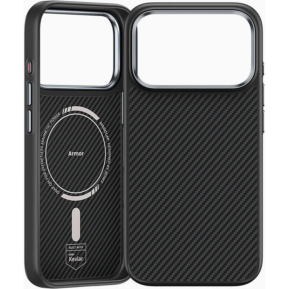 Aramid-Hülle für iPhone 18 Pro Max, Benks Magnetic Armor Pro Kevlar Metal Frame 600D MagSafe, Schwarz (2/13)